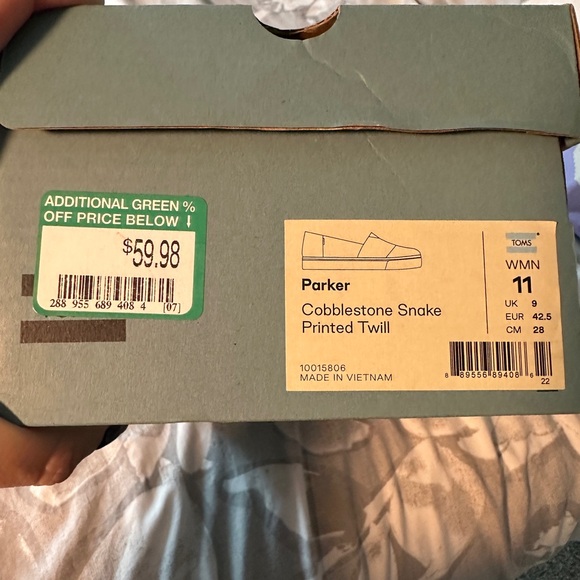 Toms Parker Cobblestone Snake Twill Slip Ons - Picture 2 of 4